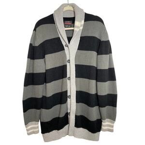 Y2K UNIONBAY Mens Striped Cardigan Academia Preppy Sweater Poetcore Size XXL
